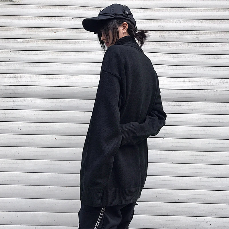 Harajuku, женские свитера, Осень-зима, водолазка, длинный рукав, пуловер, базовый свитер, джемпер, свободные свитера, pull femme