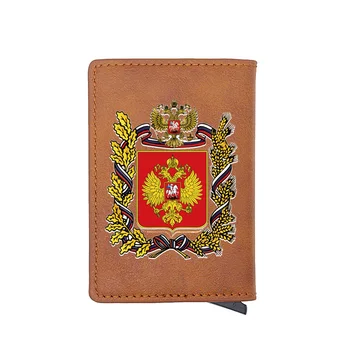 

Герб России Russian Double-Headed Eagle Card Holder Wallet Men Women Leather Charm Mini Short Purse Money Clip Gift