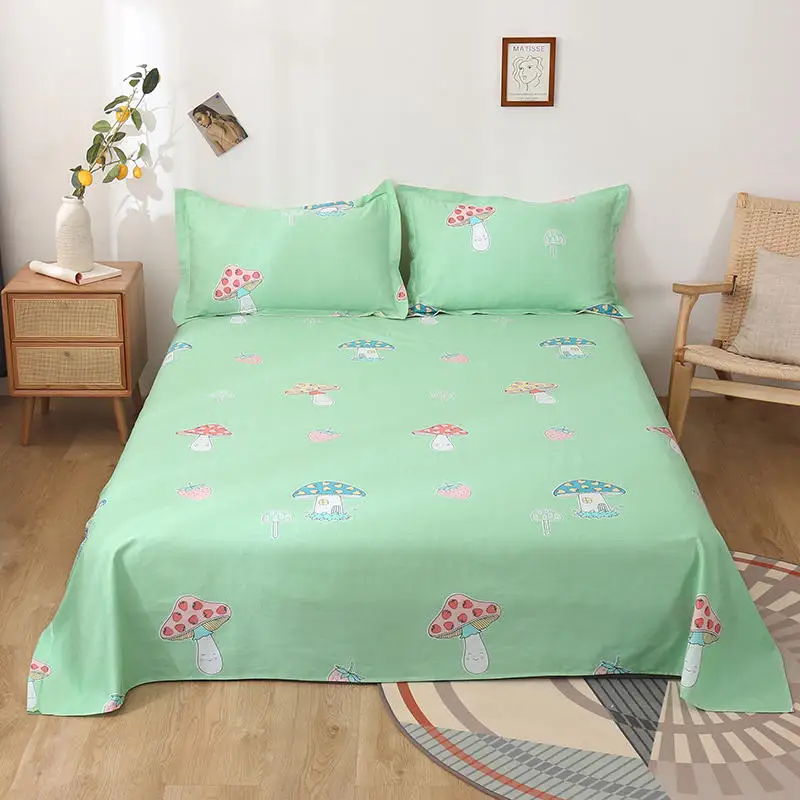 Bonenjoy 1 pc Bedding Linens Pure Cotton King Size letto matrimoniale Mushroom Pattern Flat Sheets For Double Bed Bedclothes | Дом и сад