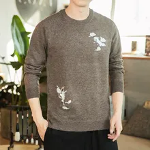 2019 Style Chinese Print Fashion Men Sweater Streetwear Casual Clothes Knitted Pullovers For Autumn Winter 2019 Style Chinese Print Fashion Men Sweater Streetwear Casual Clothes Knitted Pullovers For Autumn Winter