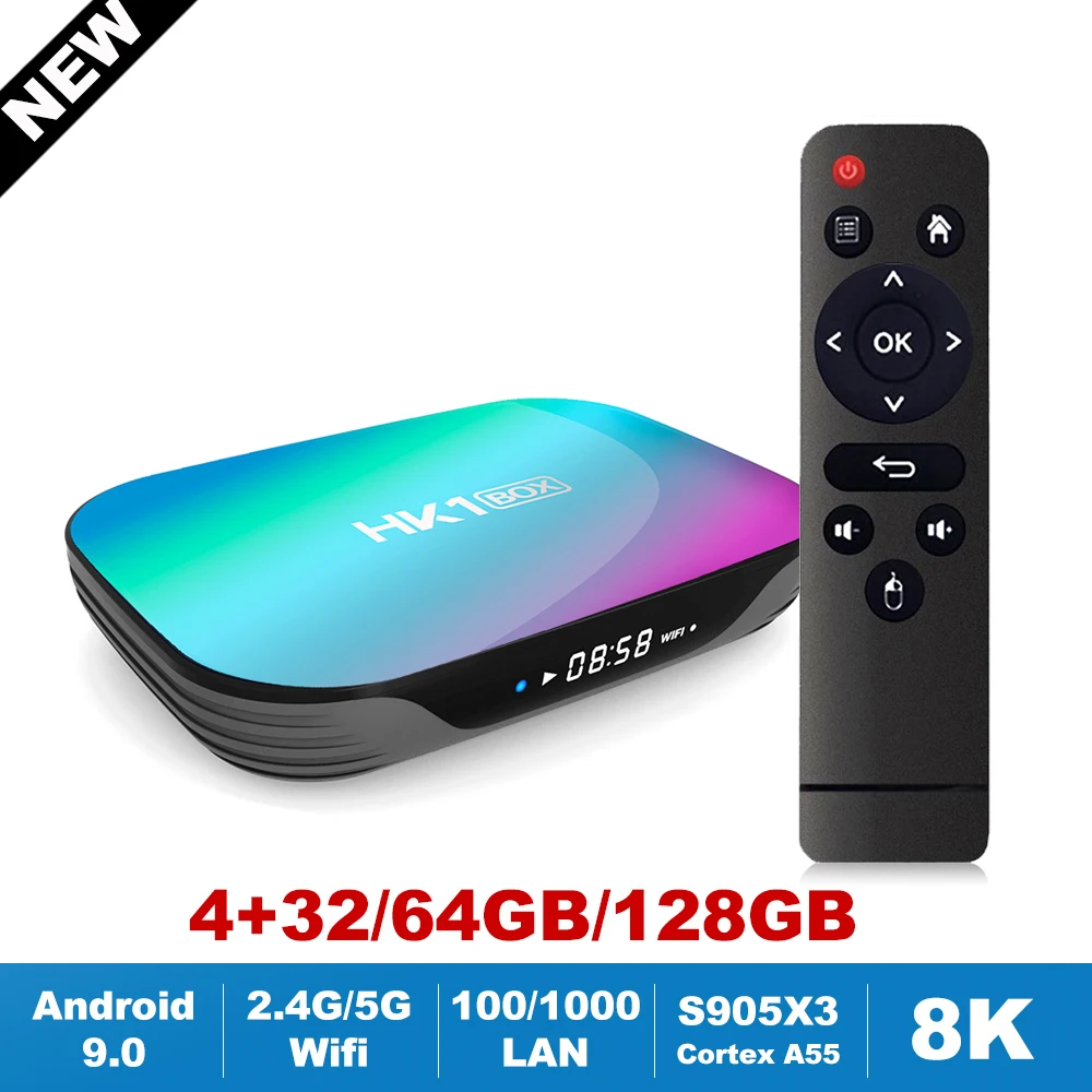 HK1 коробка Android 9 0 быстрая ТВ Amlogic S905X3 2 4G/5G двойной Wifi AC BT4.0 LAN 1000M 8K VS H96 HK1BOX Mini Max медиа