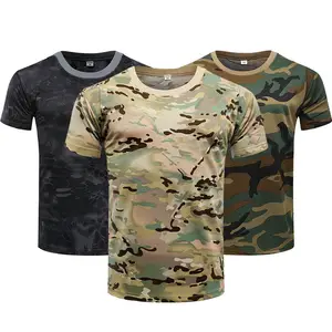 Los hombres camuflaje táctico Camisetas manga larga rápido seco al aire libre senderismo Deporte Tops de escalada militar ejército primavera verano Camisetas 