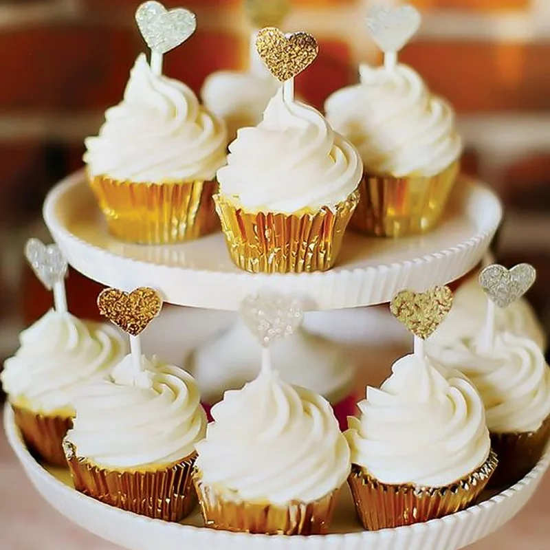 

11cm Round Shape Foil Metallic Paper Muffin Cupcake Liners Baking Cup Mould Case Bakeware Maker Cuake Tools 100pcs
