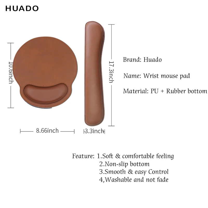 Leather Mouse Pad Ergonomic Memory Foam Keyboard Mat Wrist Support Suitable for Office and home Waterproof Surface mouse pad