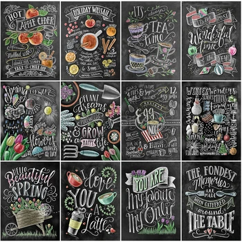 

EverShine Full Drill Square 5D DIY Diamond Painting Blackboard word Diamond Embroidery Cross Stitch Home Decor handwork Gift