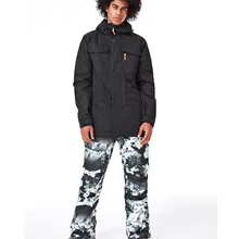 GSOU зимний мужской горнолыжный костюм, одежда, брюки для сноуборда, ветрозащитные водонепроницаемые спортивные костюмы с капюшоном, зимний костюм, пальто