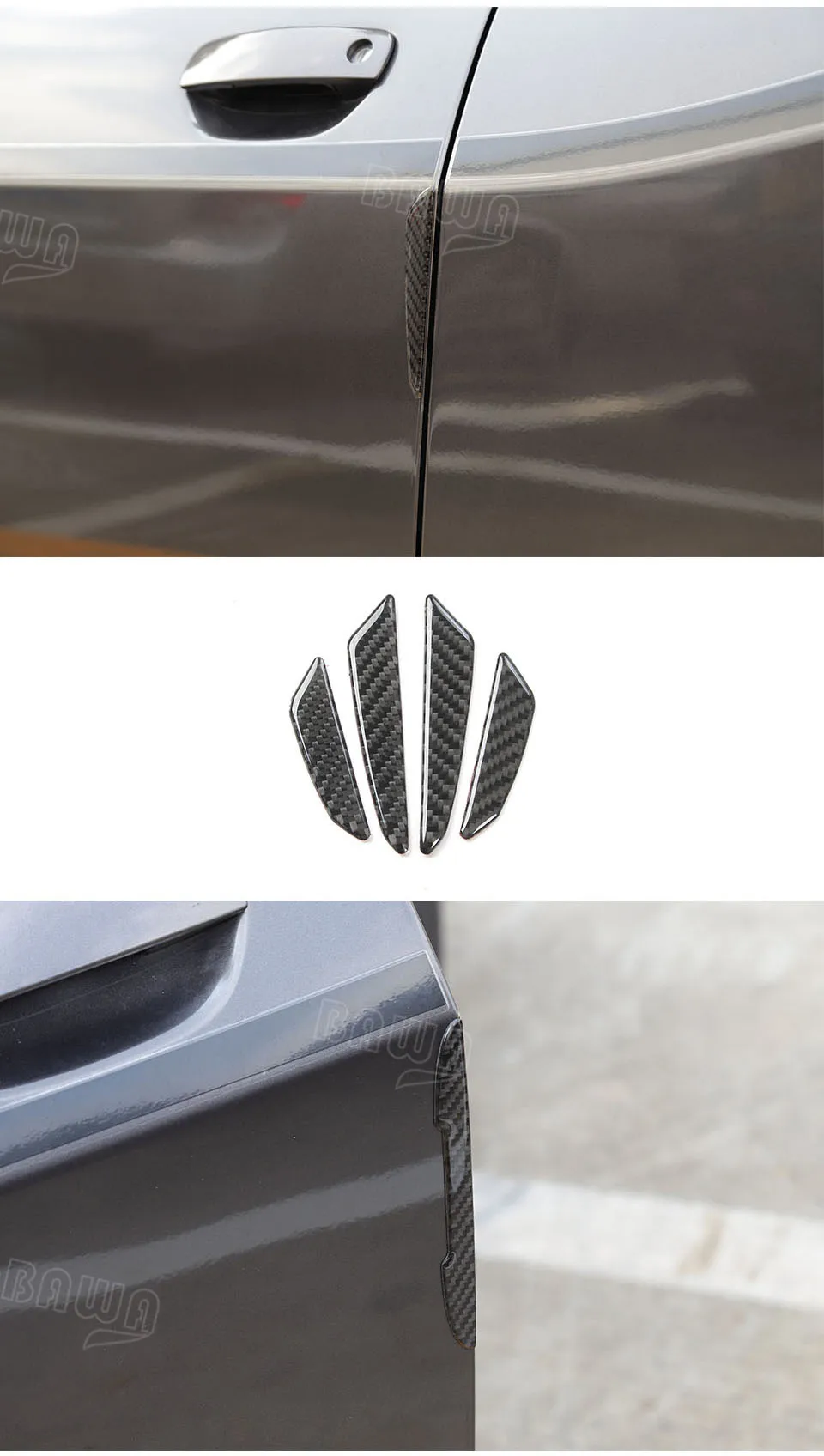 BAWA Auto Door Side Edge Protection Guard for Dodge Challenger Carbon Fiber Protective Stickers 4pcs for Dodge Charger