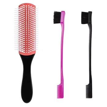 

1 Set Massage Comb and Eyebrow Brushes Row Hairbrush Comb Double-ended Eyebrow Comb (1PC Comb and 2PCS Eyebrow Brush)