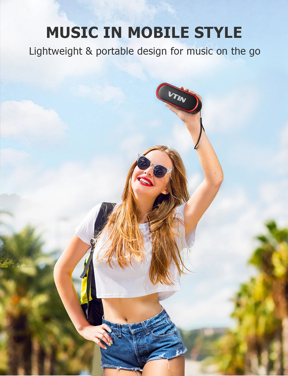 VTIN BH338 Bluetooth 5.0 Speaker IPX5 Waterproof Portable Wireless Speaker With Powerful Bass 24H Playtime For Xiaomi iPhopne PK Anker JBL Mifa Tronsmart Speaker (1)