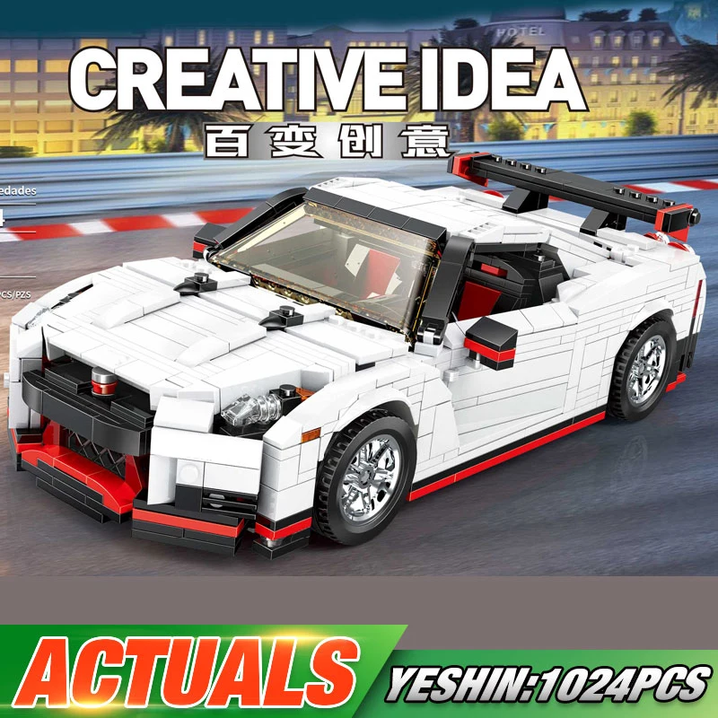 Yeshin Moc Toys Technic Cars 20518 GTR R35 скоростной комплект гоночных автомобилей игрушечные модели автомобилей Детские Рождественские подарки строительные блоки