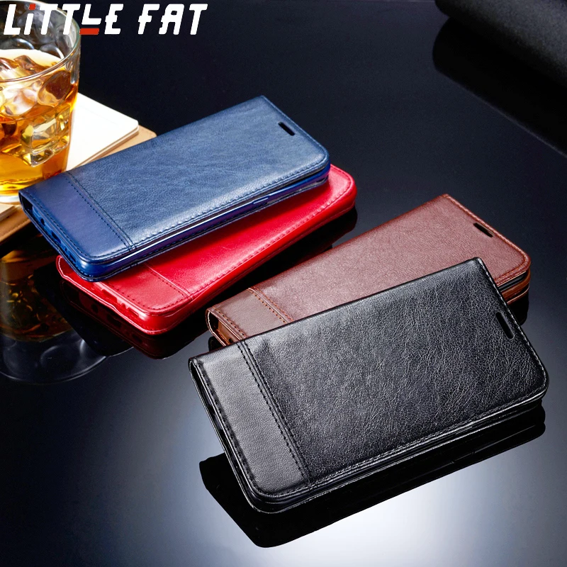 

Crazy Horse Leather Flap Note 10 Case PU Leather Wallet Case For Samsung S6 S7 S9 S8 S10 Plus A7 2018 Note 9 10 Pro Magnet Cover