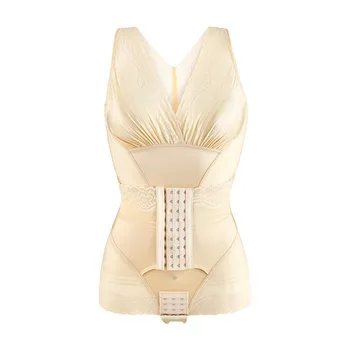 

Woman Shapewear Bodysuit Female Newest Sexy Slimming High Waist Breathable Solid Color Deep V-Neck Trainer Shaper Underwear Pant