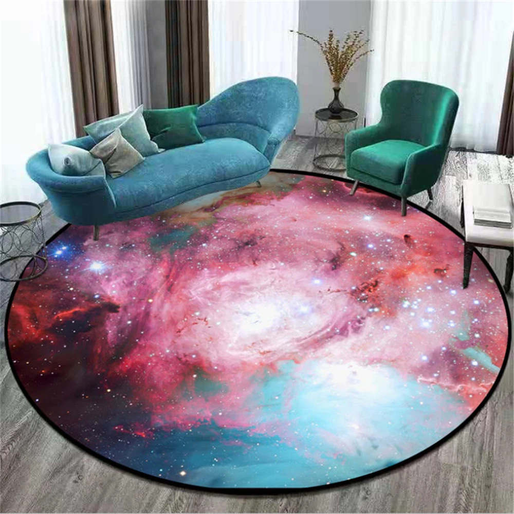 

New Creative Rugs for Children Rooms Star Universe Series Pattern Round Carpet Carpets for Home Living Room Bedroom Rug