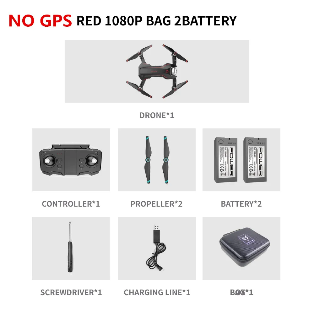 NO GPS RED1080P BAG S20 gps Дрон 4K HD двойной X50 зум Камера жесты фото профессиональные дроны селфи складной Квадрокоптер Вертолет VS E58 - Цвет: NO GPS RED1080P BAG
