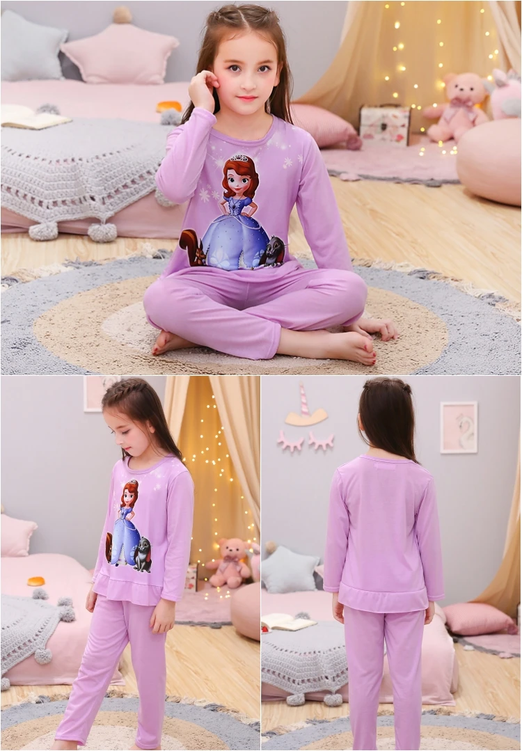 Модный детский пижамный комплект с героями мультфильмов; одежда для сна с длинными рукавами для девочек; костюм для отдыха; Милые пижамные комплекты для мальчиков; Осенняя детская Рождественская одежда