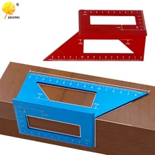 Règle de mesure d'angle 3D en alliage d'aluminium, outil de mesure avec jauge et règle