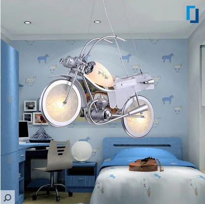 

Aluminum Motorcycle Shape Glass Cartoon Chandelier E14 Incandescent Led Modern Lamps For Children Bedroom Lamp Lighting lustre