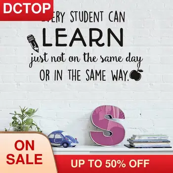 

Every Student Can Learn Wall Stickers Classroom Encourage Motto Room Decor Pencil Apple Decals Vinyl Art for School Nursery