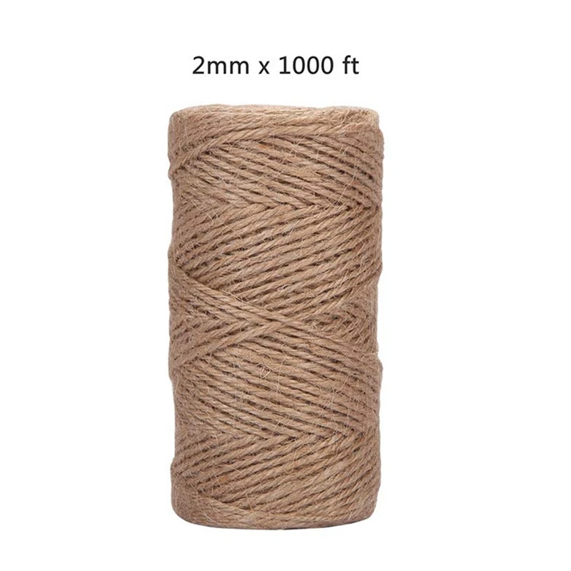 DIY Handmade Jute Rope 1000 Feet 2Mm 3 Ply Natural Jute Twine String Rolls for Artworks and Crafts,Gift Wrapping,Picture Display