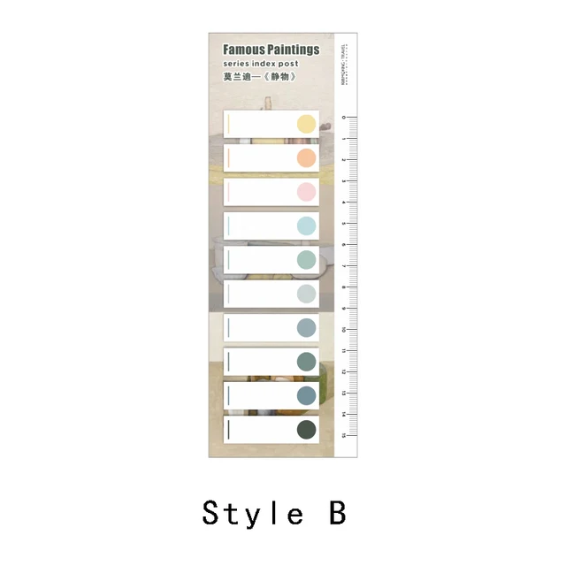 Mr.Paper 150 Pcs/set 8 Designs Famous Painting Index Sticker Series Memo Pads Self-Adhesive Creative Hand Account DIY Stickers B