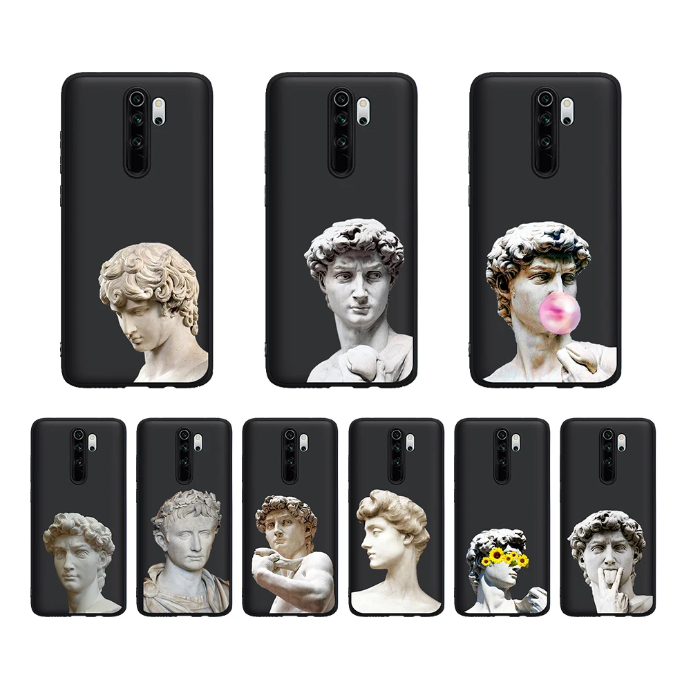 

Art David Statue Cases for Xiaomi Redmi Note5 6pro 7 8 8pro Soft TPU Silicone Case For Xiaomi Mi9T Back Case