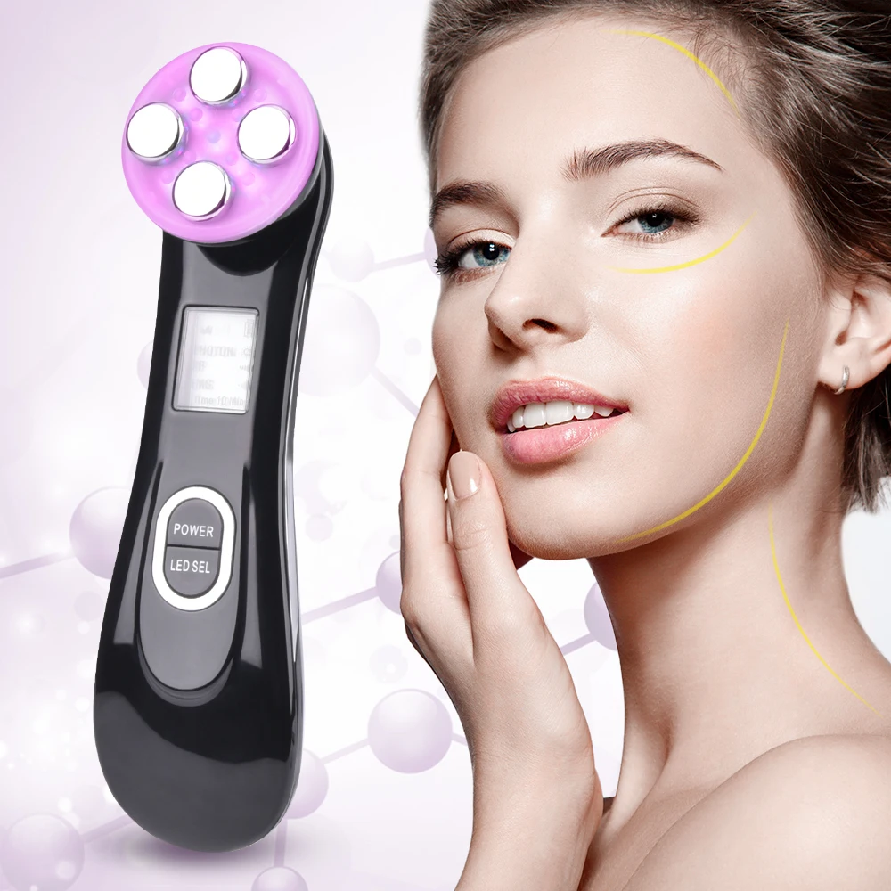 

Facial Beauty Machine RF Radio Frequency Remover Wrinkle Device Skin Rejuvenation EMS Mesotherapy LED Photon Face Skin Care Tool