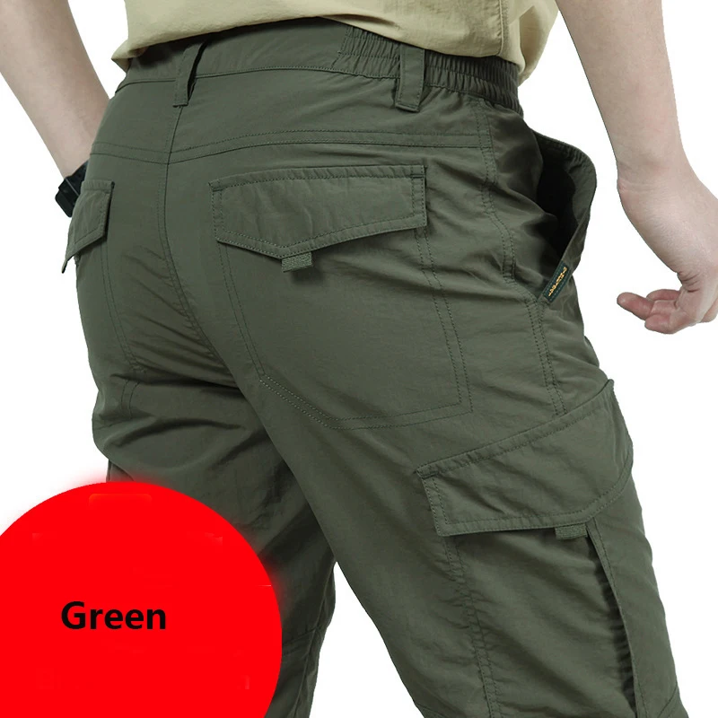 Breathable lightweight Waterproof Quick Dry Casual Pants Men Summer Army Military Style Trousers Men's Tactical Cargo Pants Male casual pants hiking pants