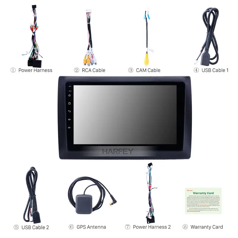 Harfey Android 8,1 автомобиль 2Din HD " Navi для Fiat Stilo 2010 gps радио Поддержка OBD2 SWC Carplay DVR мультимедийный плеер сенсорный экран