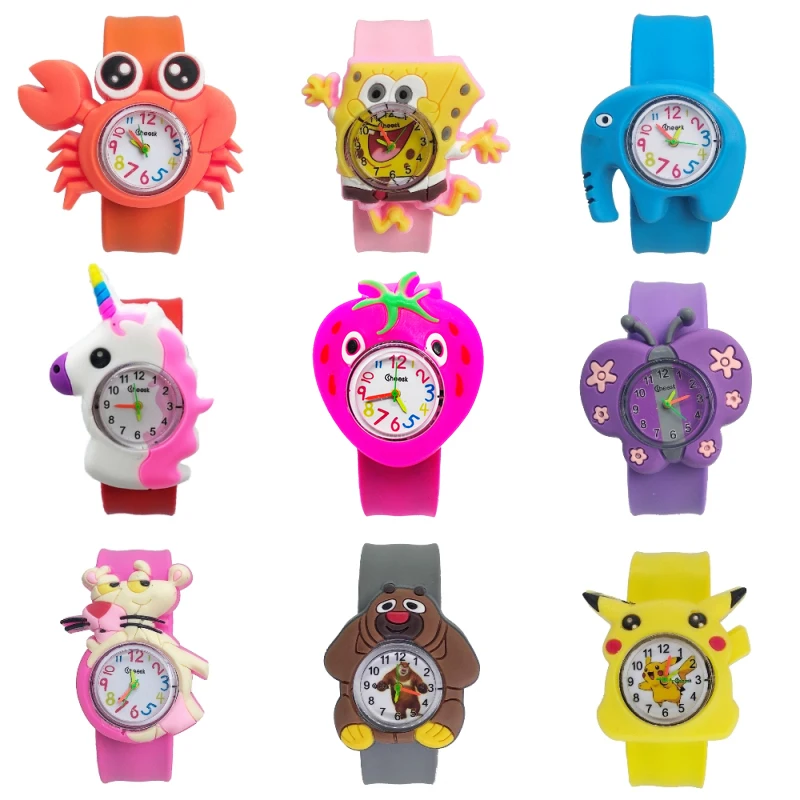 1 шт./лот Высокое качество с силиконовым браслетом часы, детские часы с эластичным ремешком животных команды для присмотра за детьми, для мальчиков и девочек студентов часы