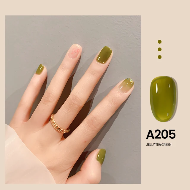 MAYCHAO 7.3ml Summer Pudding Gel Nail Polish Transparent Jelly Polish Top Coat Soak Off UV Gel Art Nail Varnish Semi Permanent A205