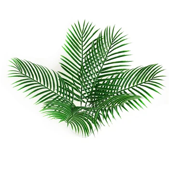 

48pcs Plastic Leaves green plants Fake Palm Tree Leaf Greenery for Floral flower Arrangement flore wedding decoration