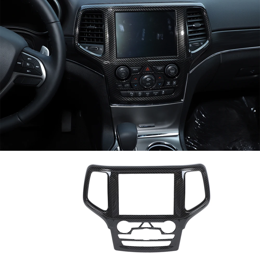 

For Jeep Grand Cherokee 2019 2020 2021 Car Central Control Navigation Decoration Panel Interior Accessories ABS Carbon Fiber