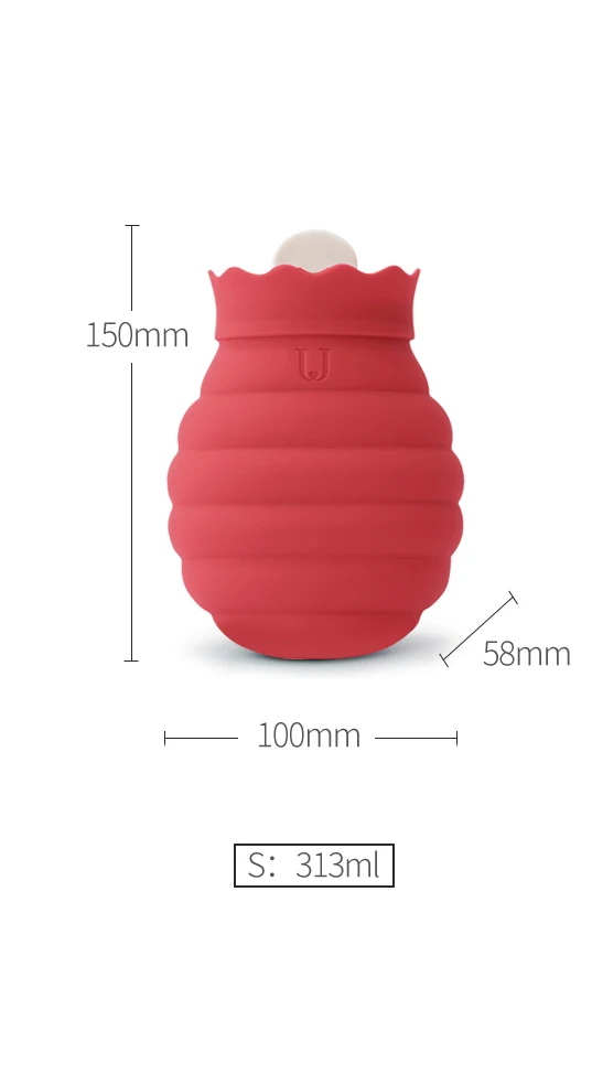 Xiaomi силиконовый Microwaveable вязаный холодостойкий съемный сохранение тепла для бутылки с горячей водой безопасный взрывозащищенный - Цвет: Красный