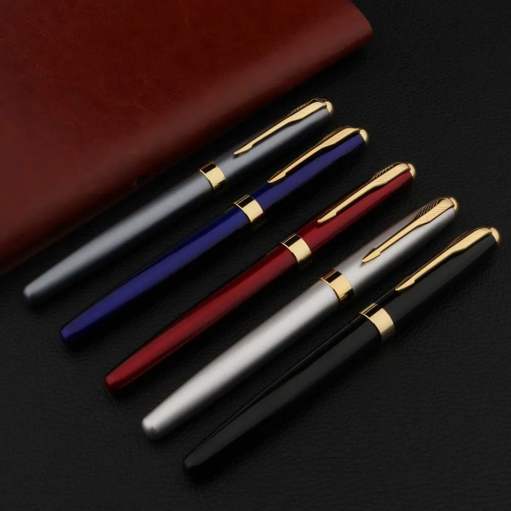 High Quality Metal 388 Fountain Pen Business Black Golden Student Stationery Office School Supplies Gift Ink Pens