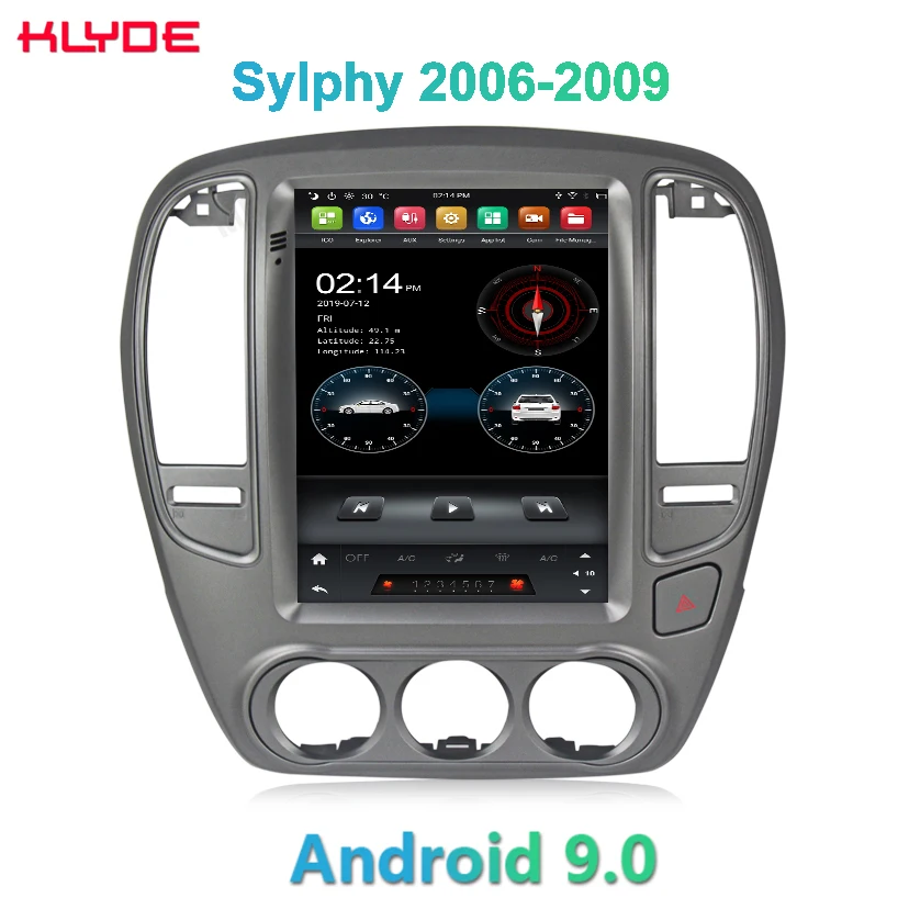 KD-10411 Klyde tesla car stereo PX6 4 + 32 Гб 64 ГБ Автомагнитола 9 7 дюймов вертикальный экран для Sylphy