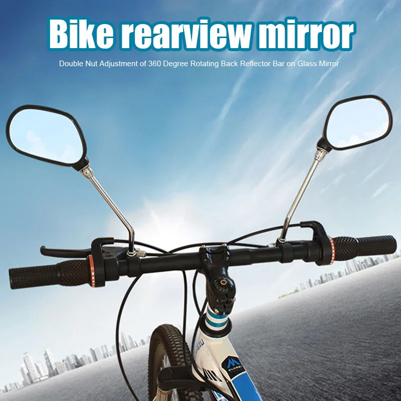 

1pair Bike Rear Mirror Safety Right Left Bicycle Side Rear View Mirror for Cycling &T8