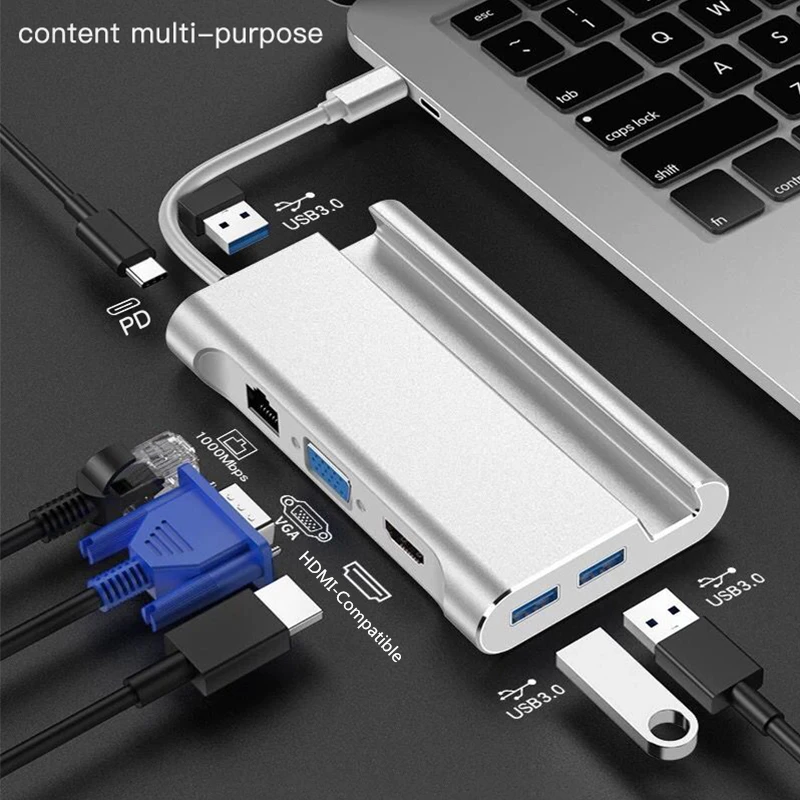 Usb C Dock Hub USB 3.0 Type C VGA RJ45