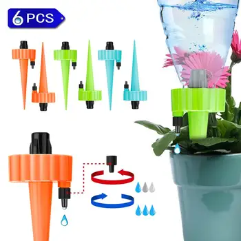 

6pcs/set Adjustable Drip Irrigation Plant Water Dispenser Automatic Watering Spike Drippers Device System Indoor Garden Sprinkle