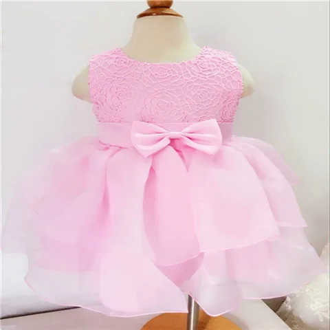 Pink EAZII/милое шикарное платье для маленьких девочек вечерние платья Сарафаны Одежда для дня рождения с бантом для маленьких девочек bebek elbise - Цвет: Pink