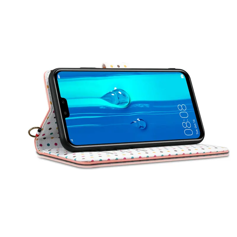 Honor10 Lite чехол huawei Honor 10i чехол из искусственной кожи в горошек Кошелек-держатель телефона для Funda Honor 10 Lite чехол Hono 10 i i10 откидная крышка