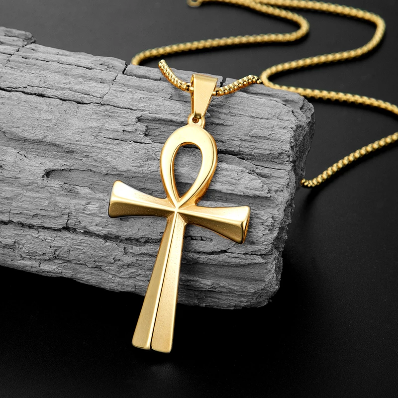 Collana Catena Veneziana Tonda Con Croce Quadrettata Pendente E Crystal - Foto 3