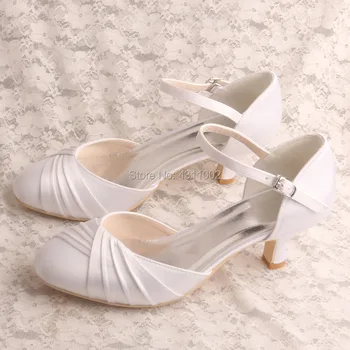 

Discount Womens Small Sizes Shoes White Bride Shoes Low Heel