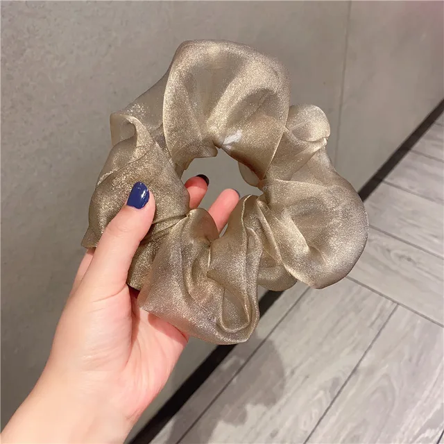 Oversized Scrunchies Organza Hair Ties Elastic Hair Band Women Girs Ponytail Holder Fashion Hair Ropes Headband Hair Accessories 4
