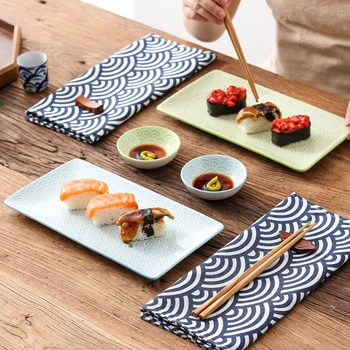 

Vancasso Natsuki Japanese Style Porcelain Sushi Plate Set with 2*Sushi Plates,Dipping Dishes,2 Pairs Bamboo Chopsticks Gift Box