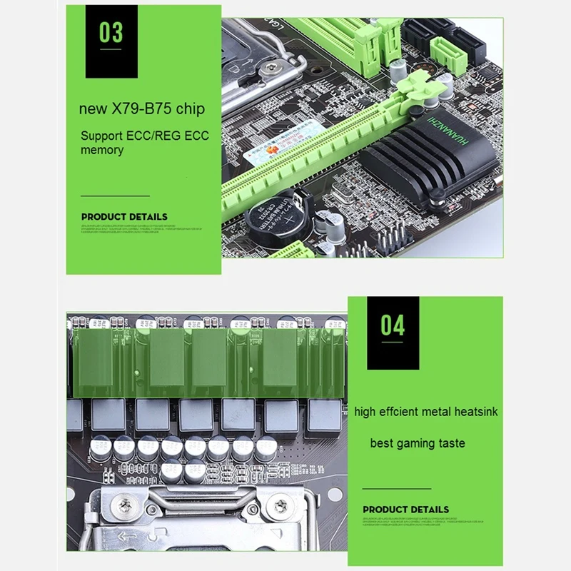 HUANANZHI X79-6M материнская плата LGA 2011 USB3.0 SATA3 поддержка REG ECC памяти и процессор Xeon E5