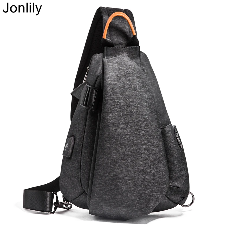 

Jonlily Men's Light Weight Nylon Shoulder Bags Sport Small Sling Bag Casual Handbag Fashion Purse -KG403