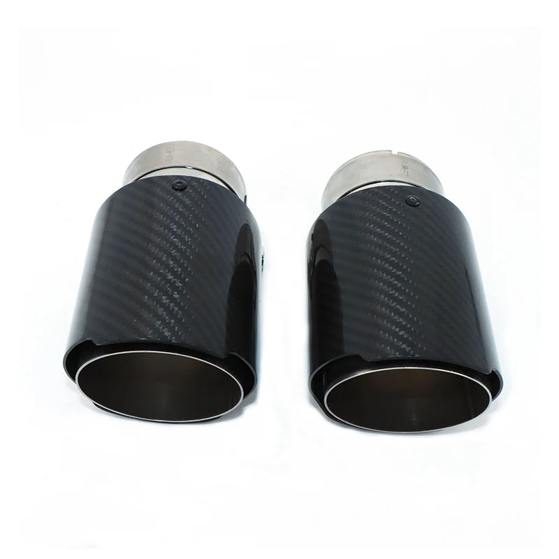 1pcs exhaust pipe modified carbon fiber twill bright material exhaust tail throat 304 style 170mm length tail nozzle DZ014