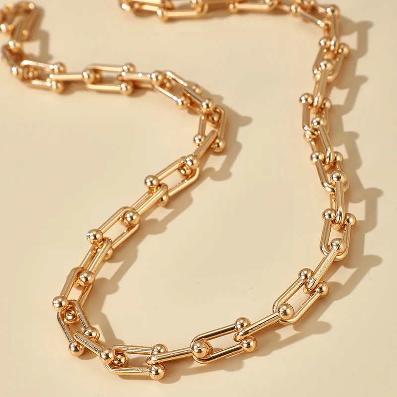 Choker Necklace Tocona Punk Gold Silver Color Alloy Heavy Metal Thick Clavicle Chain for Women Trendy Party Boho Jewelry Collar