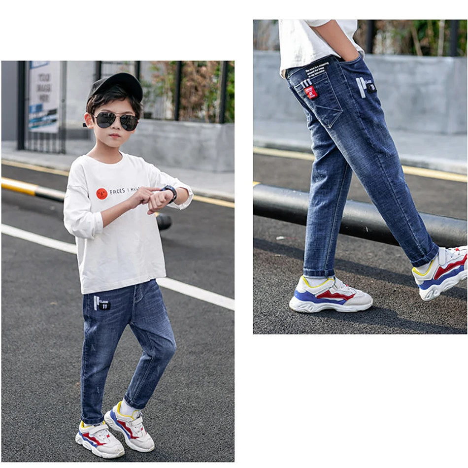 

Jeans Boys Summer Casual Denim Trousers New Fashion Jeans Children Costume Pants Clothing For Teenager Boys 5-13 Years Old