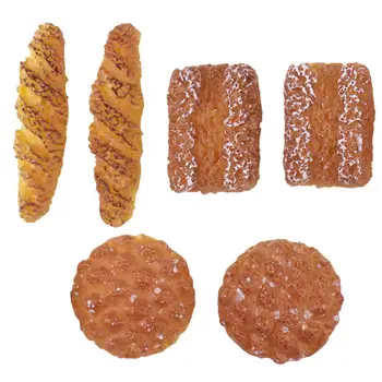 

6Pcs 1/12 Dollhouse Mini Restaurant Props Resin Breads Model Toys Ornaments